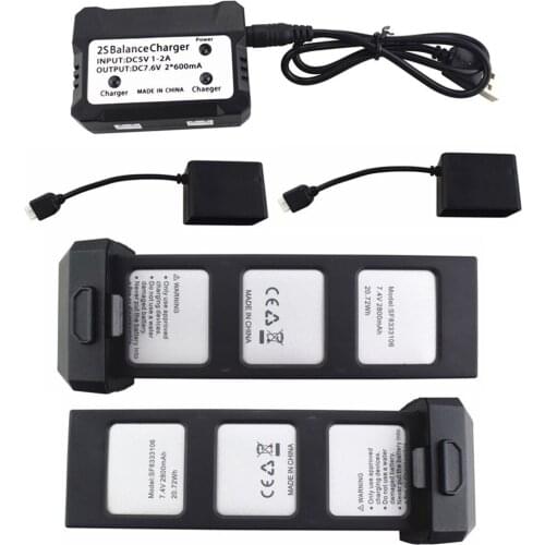 HIINST 2Pcs Battery +2in1 Charger Box with USB Cable for HS720 Folding Quadcopter Drone High-quality RC Toys upgrade accessories