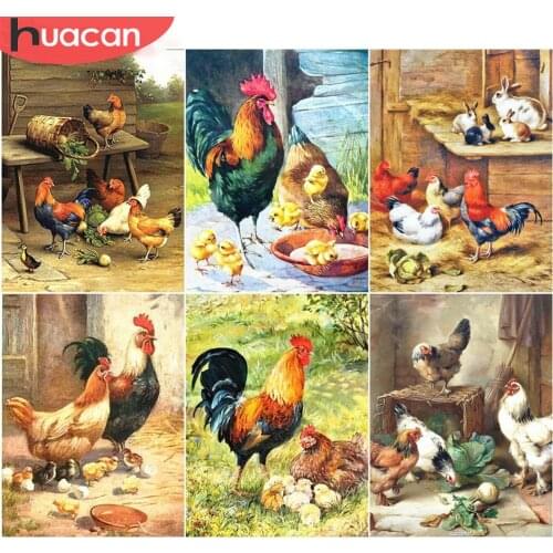 HUACAN 5D Diy Diamond Embroidery Chickens Diamond Painting Full Square Mosaic Animal Picture Of Rhinestone Sale Home Decoration