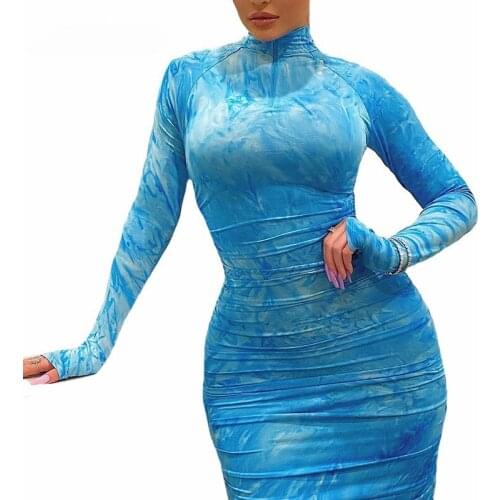 INDJXND Knit Long Sleeve Dress Ladies Spring And Summer Gradient Color Bodycon Zipper Decoration Office Lady Mid-Calf Turtleneck