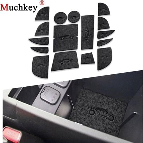 PU Leather Car Anti Slip Mat For Mazda CX-5 CX5 2013- 2016 Non-Slip Covers Interior Door Mats Cup Pad Door Groove Mat 16 pcs
