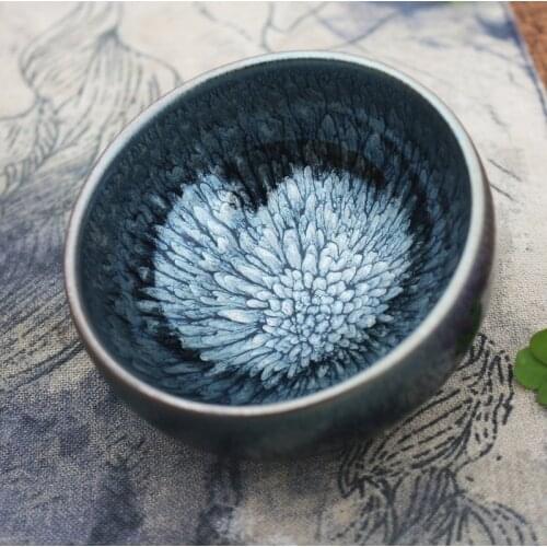 Jianzhan Chinese Vintage Tea Cup Jian Ware Handleless Tea Cups Oil Glaze Tenmoku Pottery Health Benefits