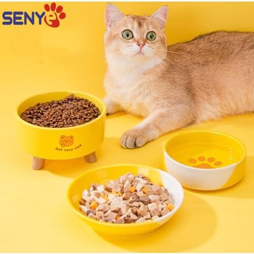 Ceramic Protection Of The Cervical Spine Anti-overturning Drinking Feeder Pet Bowl For Cats And Dogs Pet Accessories