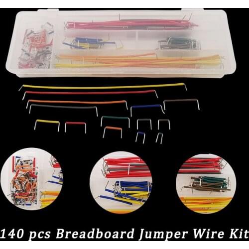 140Pcs U Shape Solderless Breadboard Jumper Wire Kit Connector 22AWG Electronic Solid Cable Diy Kit PCB Board Module for Arduino