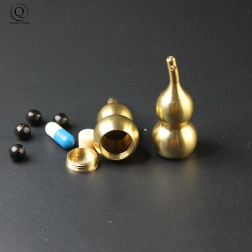Brass Hollow Gourd Shaped Keychain Pendant Jewelry Openable Car Key Ring Hanging DIY Keyring Charms Accessories For Pill Box