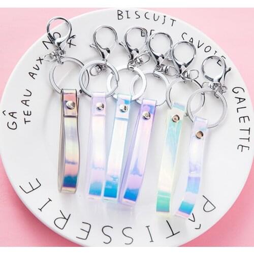 Laser Color Leather Cord Lanyard Keychain Neck Strap For Car Bag USB Camera Pendant Hang Rope Mobile Phone Strap