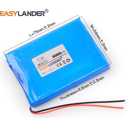 7.4V 3000mAh 965475 Li-polymer battery for tablet pc cell DVD phone POWER BANK Android Phone 965576 965573 satellite finder