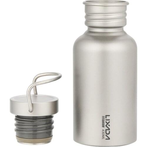 Lixada 430ml Leakproof Titanium Bottle Ultralight Outdoor Bottle Camping Cycling Hiking Sports Water Bottle Outdoor Tableware
