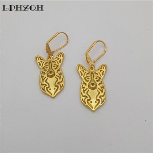 LPHZQH 2017 Fashion Hollow Alloy Dog Tiny Cardigan Welsh Corgi Earings For Women Girl Lovers Jewelry Christmas Birthday Gift