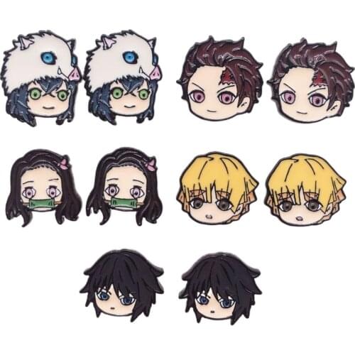 Demon Slayer Cute Anime Cartoon Same Peripheral Earrings Kimetsu No Yaiba Handcraft Acrylic Lovely Fashion Earrings Gifts