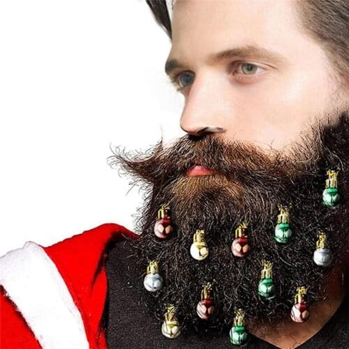 12pcs Christmas Beard Mini Light Mustache Ornaments Cute Bulb Facial Hair Clip Accessory Funny Gift For Men Women Girls