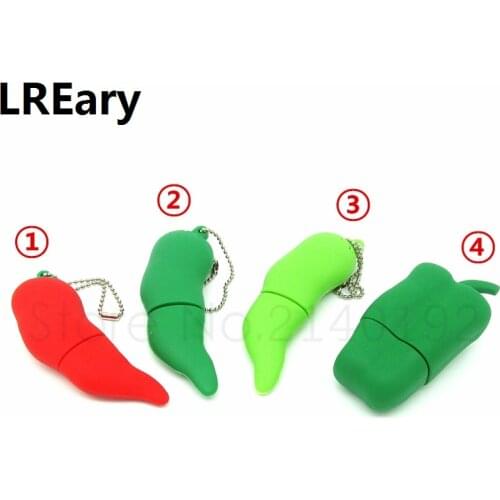 Cartoon Vegetable Pen Drive Variety green hot Chili Peppers USB Flash Drive 4gb 8gb 16gb 32bg ThumbDrive Flash Card