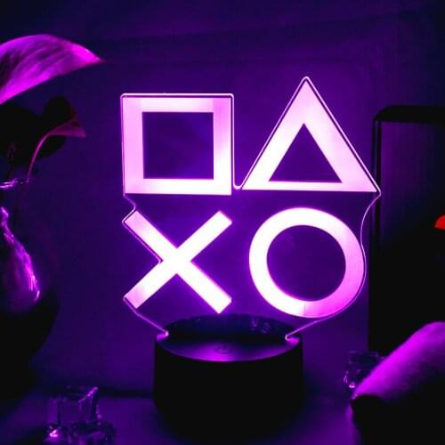 3D Night Lamp Gaming Room Desk Setup Lighting Decor on The Table Game Console Icon Logo Sensor Light for Kids Bedside Gift