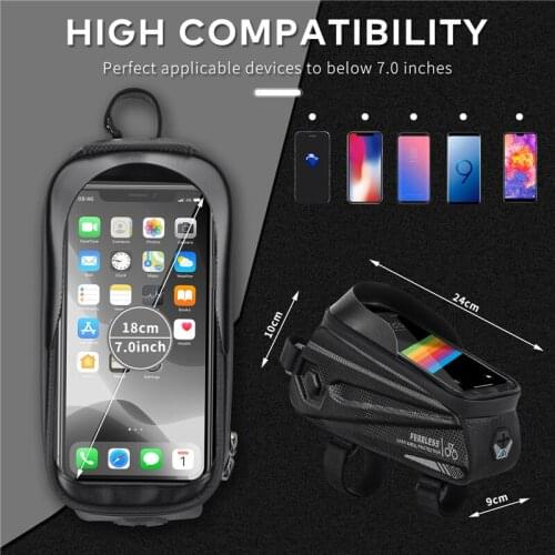 New Bike Bag Frame Front Top Tube Cycling Bag Waterproof 6.6in Phone Case Touchscreen Bag MTB Pack Bicycle Accessories