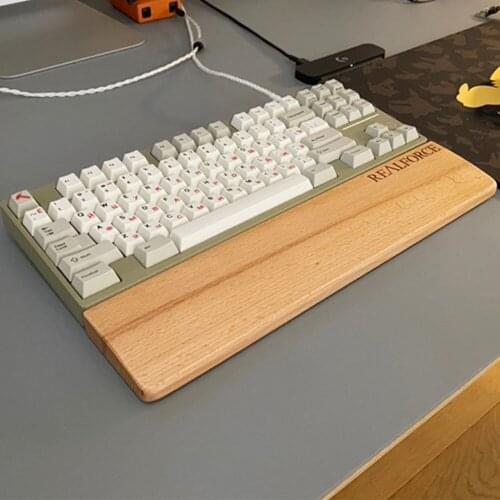Solid Wooden Wrist Rest Pad For Mechanical Keyboard 87 104 Apacitance Keyboard Walnut Zelkova Hand Rest Wood Keyboard Tray