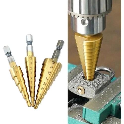 HSS Perforation Punch Step drill bit metal Reaming woodworking tools Metal drills Drilling machine Milling cutter