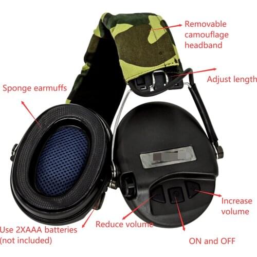 Tactical MSASORDIN Noise Reduction Headphones Without Communication Hearing Protection Electronic Shooting Tactical Headset BK