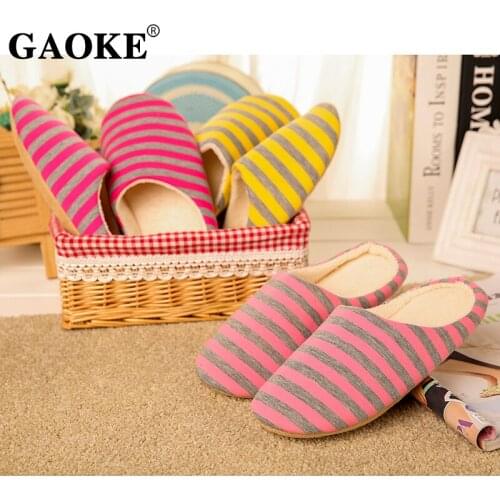 Shoes Slipper Fashion Winter Women Cotton Plush Warm Slipers Solid Color Unisex Home Floor Soft Slippers Shoes Women Shoes