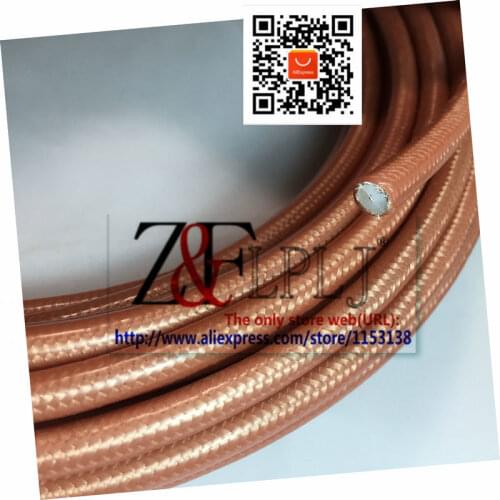 RG304 75 Ohms High-power, high-temperature cable single-layer silver-plated coaxial cable OD=6.4mm Brown/Transparent Jacket 5M