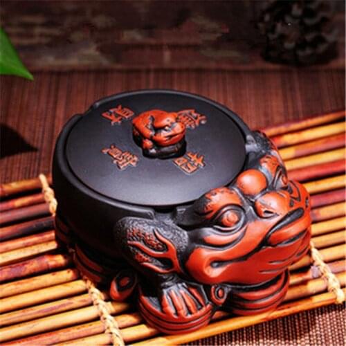 NEWYEARNEW 1piece Purple Clay Mascot Ashtray for Car Creative Luck Cigarettes Ash Tray Home Furnishing Decoration