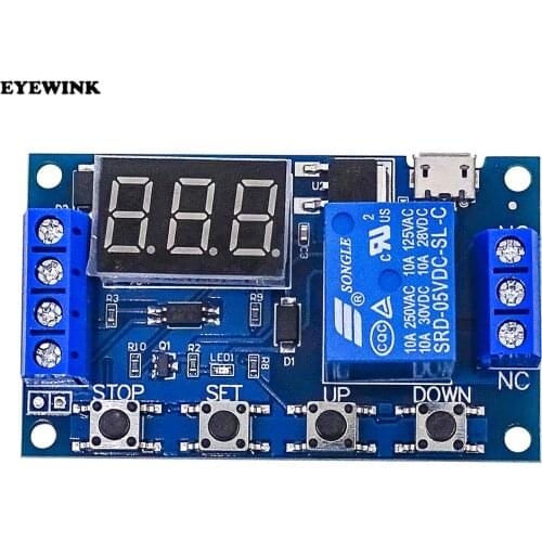 XY-J02 DC 6-30V Support Micro USB 5V LED Display Automation Cycle Delay Timer Control Off Switch Delay Time Relay 6V 9V 12V 24V