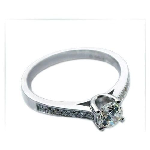 Love Promise Test Positive 0.5Ct Brilliant Moissanite Wedding Ring Solid 18K 750 White Gold Women Fine Jewelry Ring Never Fade