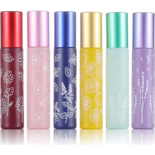 100pcs/lot 10ML Empty steel Roller bottles Essential Oil glass bottle Printing Thick bottle