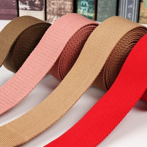 2 yards/lot 2CM wide plain and pure color polyester cotton webbing knapsack belt diy accessories 2mm thickness