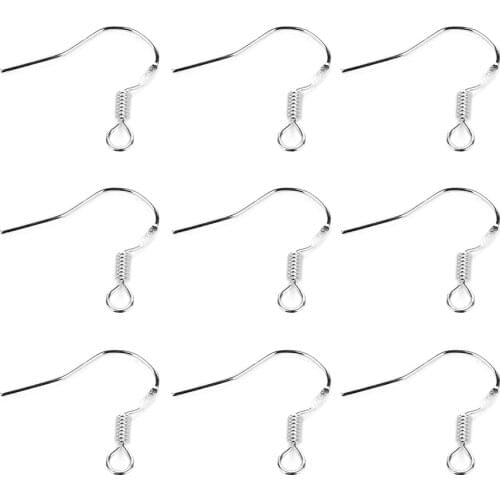20pcs/bag wholesale jewelry findings 925 silver ear wire findings 15mm F925