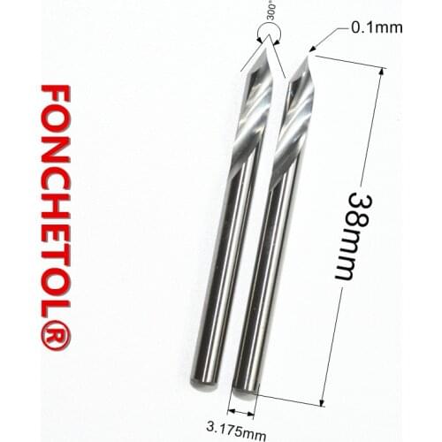 3.175mm*60degrees*0.1mm-1pcs 2pcs 5pcs 10pcs,1 flute spiral engraving router bit,taper milling cutter,aluminum copper wood tool
