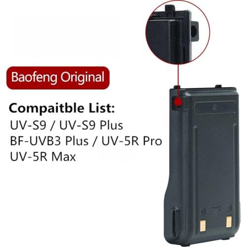 Baofeng UV-S9 Plus Battery Compatible With UV-5R Pro BF-UVB3 Plus UV-S9 Baofeng Walkie Talkie UVS9 Two Way Radio Li-ion