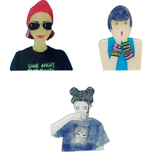 Anime Cartoon Brooches Girl Series White Pins Behind,It Is A Great Gifts For Women Friends On Christmas