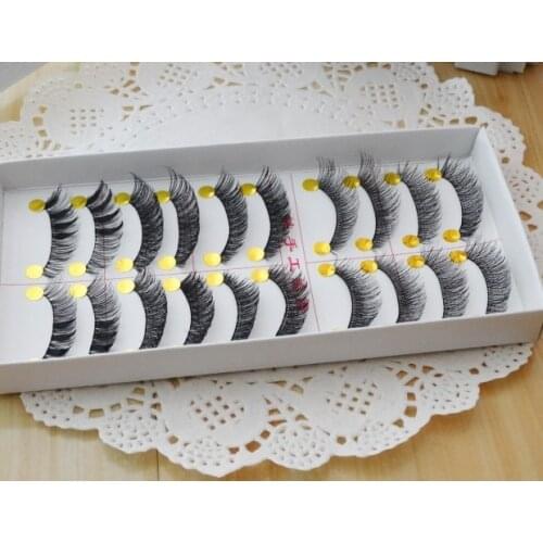 Free shipping 2015hot sale10Pairs Hand made fashion charming eye lashes False Eyelashes Natural Long Thick Beauty Health Makeup