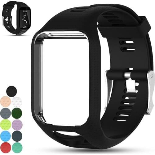 Band Compatible with TomTom Runner 2 3 ,Spark 3 ,Golfer 2 ,Adventurer - Silicone Replacement Strap Bracelet Wristband