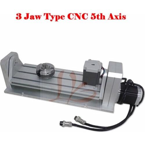 CNC 5 axis A Rotary axis 3/4 jaw chuck for wood router cnc engraving milling machine lathe