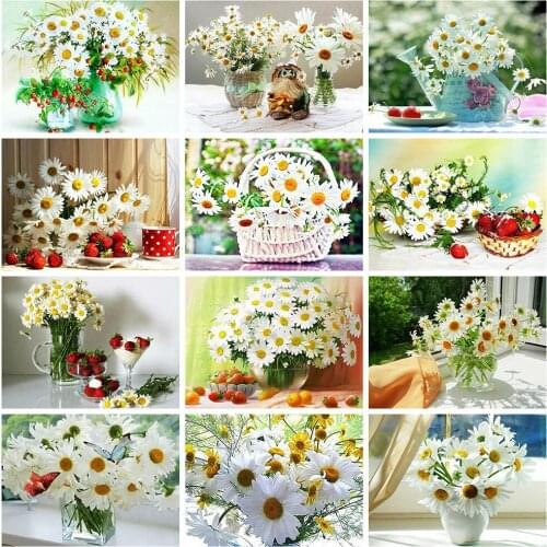 CraftArtGo 5D DIY Diamond Embroidery flower Full Square Round Rhinestone Mosaic Painting Cross Stitch Flowers Diamond Kit