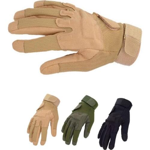Men Full Finger Anti Slip Adjustable Outdoor Cycling Climbing Protective Gloves