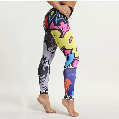 Women Letter Print Yoga Pants Sports Workout Running Training leggings Push Up Tight Slim High Elastic Comfortable Gym Wear