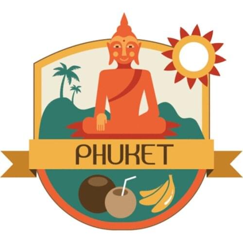 Phuket Thailand Travel Label Car Sticker Waterproof Decal Laptop Guitar Truck Motorcycle Auto Accessories PVC,12cm*11cm
