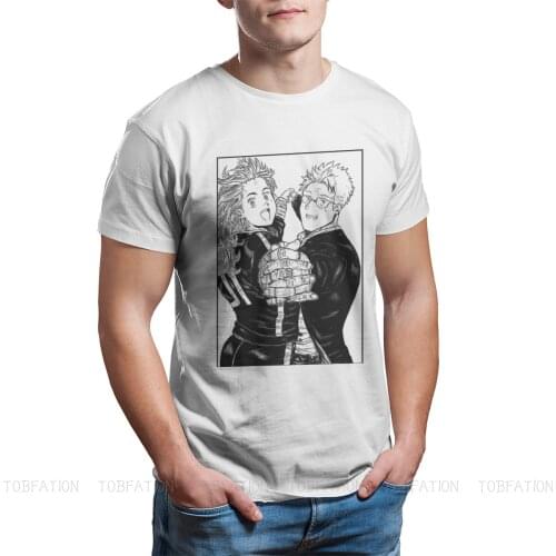 Noi and Shin Men TShirt Dorohedoro Caiman Nikaido Manga Anime O Neck Tops 100% Cotton T Shirt Funny Top Quality Birthday Gifts