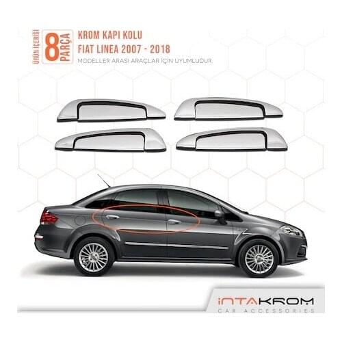 Fiat Linea Chrome Door Handle 4 Door 8 Piece 2007 and After Chromium Styling Accessories Modified Car Door Handle Replacement quality