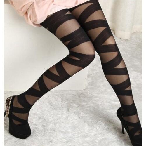 Striped Pattern Pantyhose For Women Summer Autumn Breathable Tights Seamless Skinny Stocking Fashion Hosiery Apparel Accessories