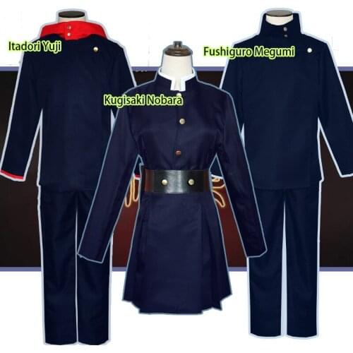Anime Jujutsu Kaisen Cosplay costumes Kugisaki Nobara Dress Itadori Yuji uniform Fushiguro Megumi costume for women men