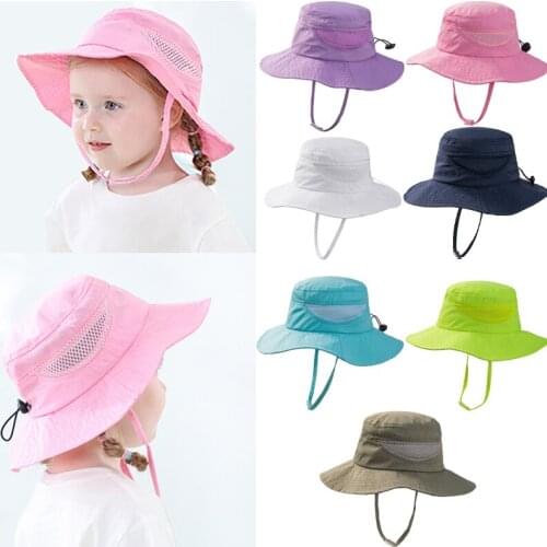 Summer Baby Sun Hat Children Outdoor Neck Ear Cover Anti UV Protection Beach Caps Kids Boy Girl Swimming Flap Cap For 0-5 Years