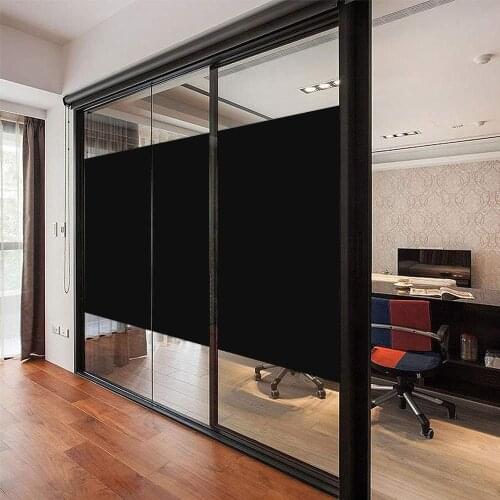 Matte Black Opaque Glass Sticker Static Cling No Glue Blackout Frosted Stained Drop-Shipping Private Easy Installation Tint-Film
