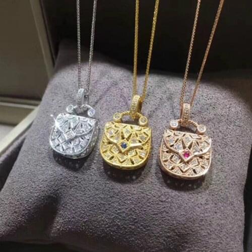 Fashion Design Jewelry Openable Bag Ladies Pendant Necklace Temperament Luxury 925 Sterling Silver Zircon Sweater Chain