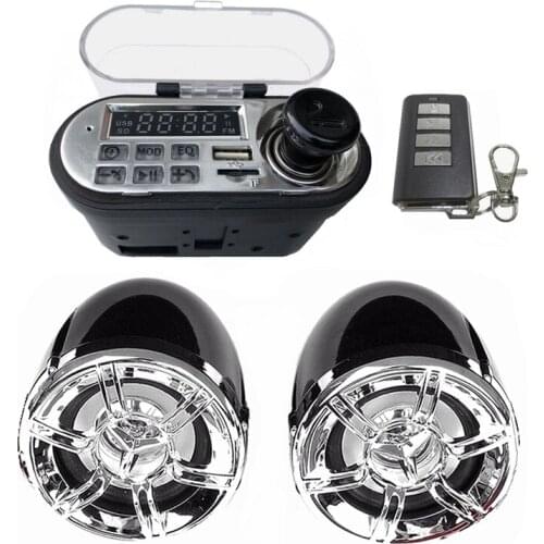 Motorcycle o Sound System Stereo Speaker Waterproof Motorbike Scooter FM Radio Bluetooth USB TF MP3 Music Player Kit
