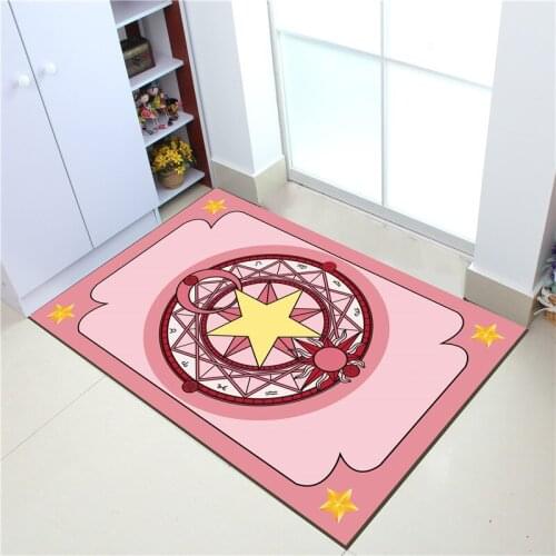 Cartoon Pink Magic Array Play Carpet Card Captor Sakura Area Rug for Kids Children Anti-slip Rugs Aqua Plate Mats Home Decor