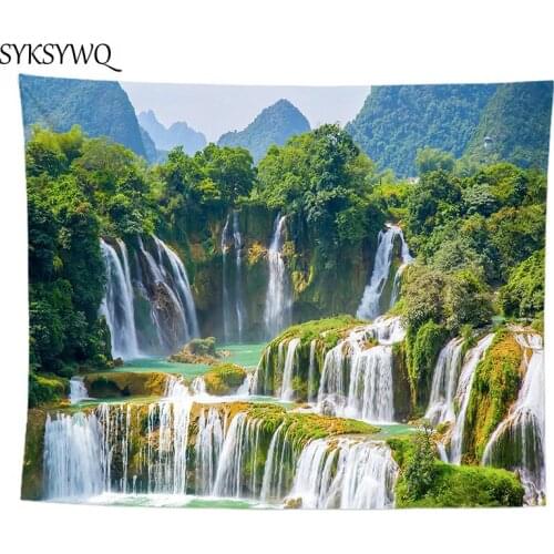 Wall decor tapestry forest stream landscape drop shipping dorm wall cloth large nature tapestry