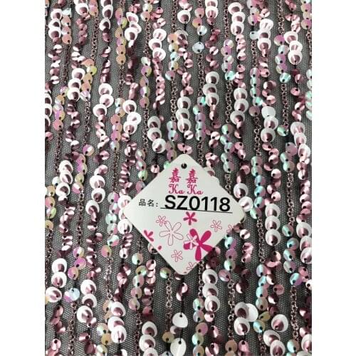 New promotional exquisite multi-color sequined linear mesh embroidery, suitable for fashionable ladies' skirts