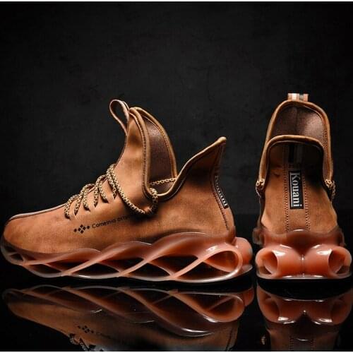 2021 new mens waterproof leather shoes and sports shoes high-quality leisure slow shock outdoor sports running shoes